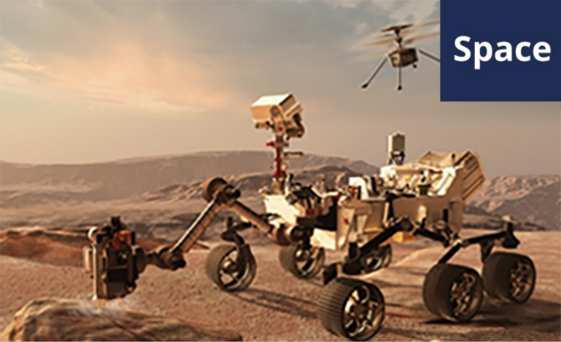 A century-old brand advancing in the space and aerospace industry. This image represents the brand moving forward into the future, applied in space exploration and related technologies, symbolizing innovation, reliability, and long-standing expertise.